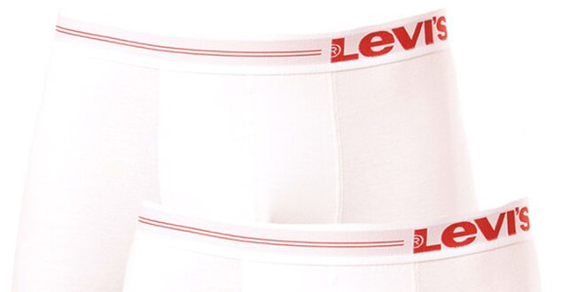 Set 2 pánskych bielych boxeriek s červeným logom Levi's
