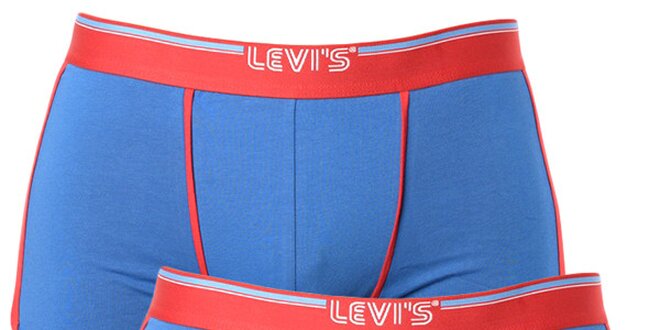 Set 2 pánskych modrých boxeriek s červenými pruhmi Levi's