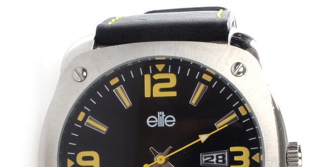 Pánske hodinky so žltými indexmi Elite
