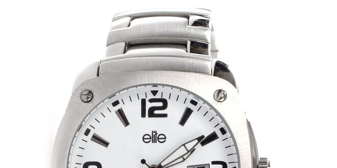 Pánske oceľové hodinky s dátumovkou Elite