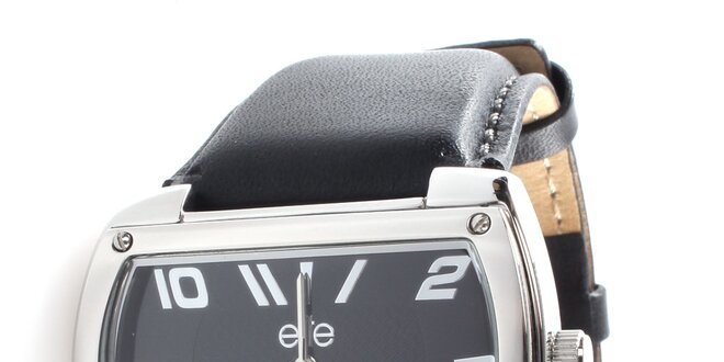 Pánske hodinky s obdĺžnikovým tmavým ciferníkom Elite