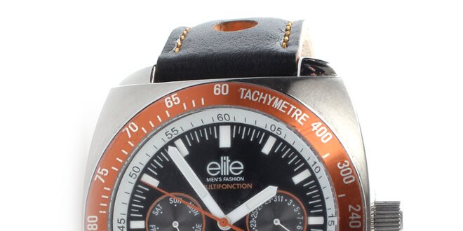 Pánske hodinky s oranžovými detailmi Elite