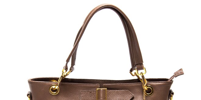 Dámska hnedá kabelka so zipsom Luisa Vannini