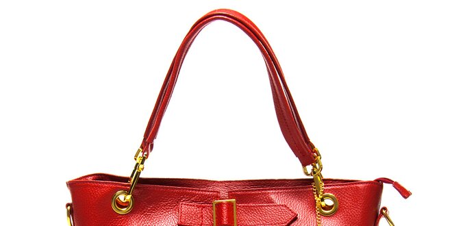 Dámska červená kabelka so zipsom Luisa Vannini