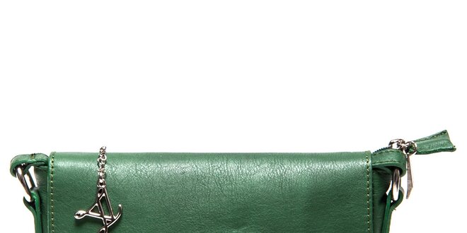Dámska kožená zelená aktovka cez rameno Luisa Vannini