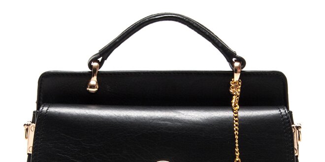 Dámska čierna kabelka s prešívaním Luisa Vannini