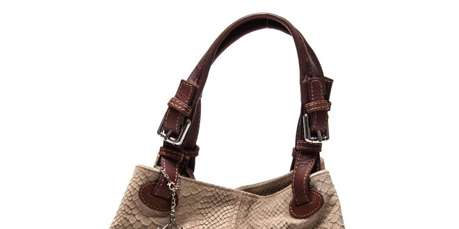 Dámska kožená kabelka so šupinatým vzorom Luisa Vannini