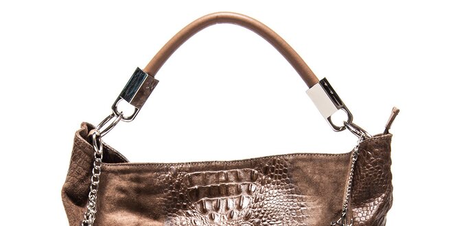 Dámska kožená kabelka s motívom krokodílej kože Luisa Vannini