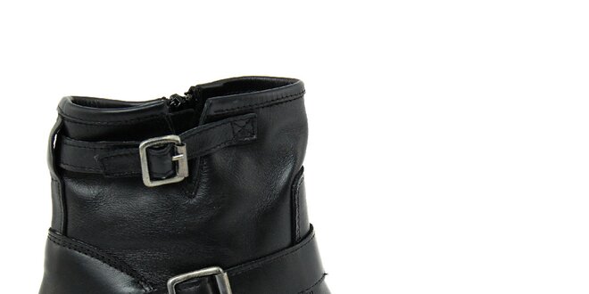 Dámske čierne členkové topánky na zips Nina Morena