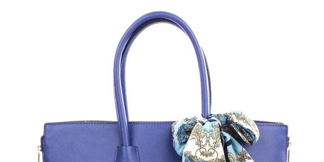 Dámska modrá kabelka so šatkou Gessy