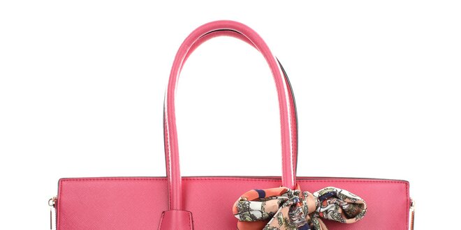 Dámska ružová kabelka so šatkou Gessy