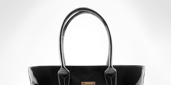 Dámska čierna zošívaná kabelka Felice