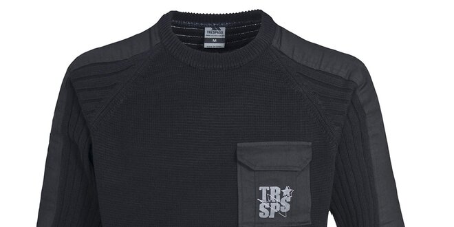 Pánsky čierny sveter s vreckom Trespass