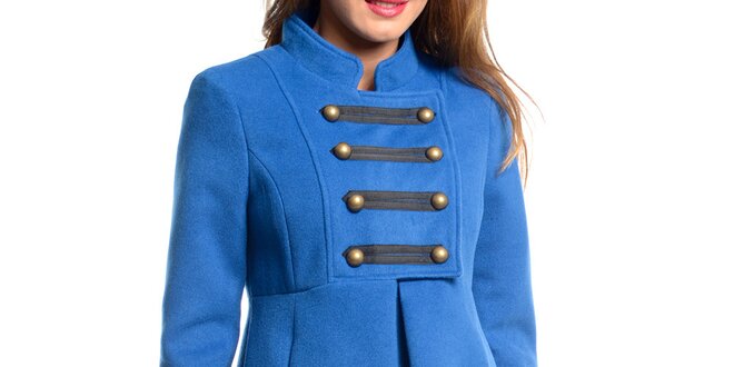 Dámsky modrý vojenský kabát Vera Ravenna
