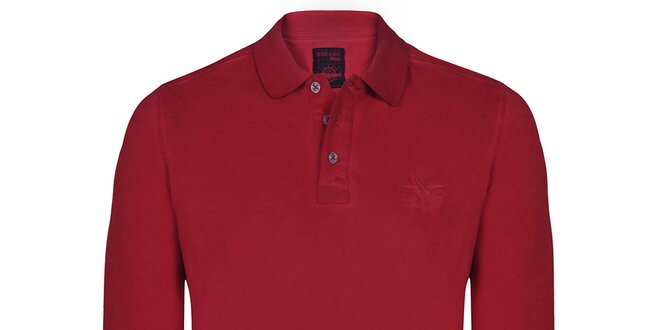 Pánske červené polo tričko s dlhým rukávom Giorgio di Mare