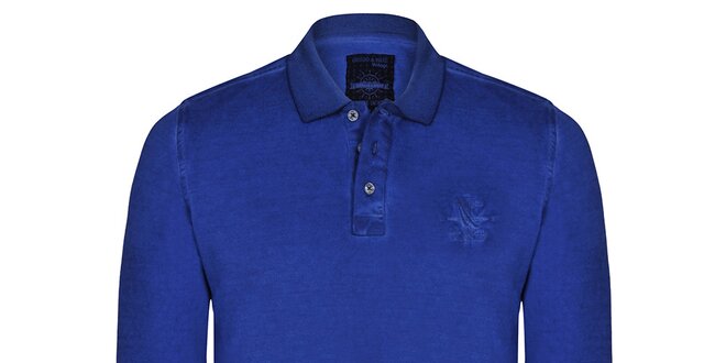 Pánske tmavo modré polo tričko s dlhým rukávom Giorgio di Mare