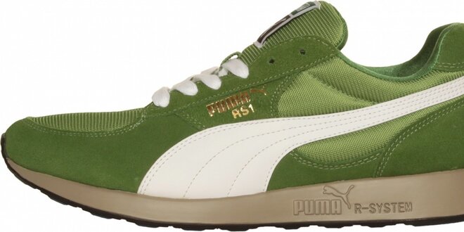 Pánske svetlo zelené tenisky Puma s bielym pruhom