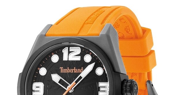 Pánske hodinky s oranžovým remienkom Timberland