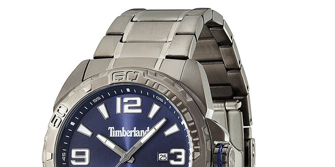 Pánske hodinky z nerezovej ocele s modrým ciferníkom Timberland