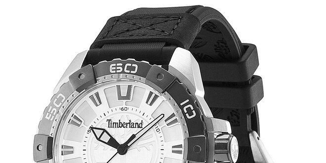 Pánske hodinky s čiernym gumovým remienkom Timberland