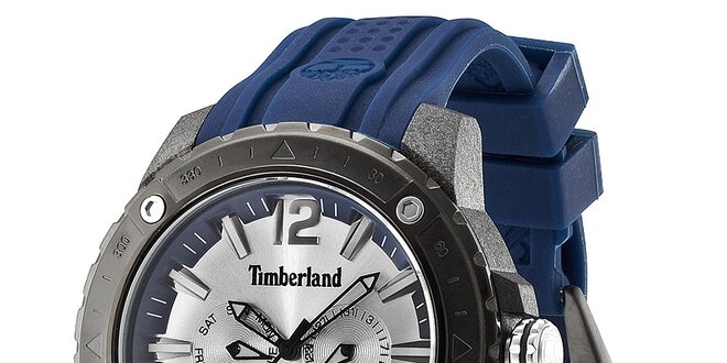 Pánske oceľové hodinky s modrým remienkom Timberland