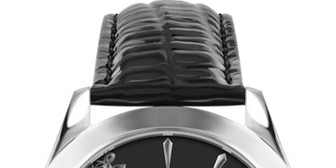 RFS dámske hodinky Lace čierne so strieborným ornamentom