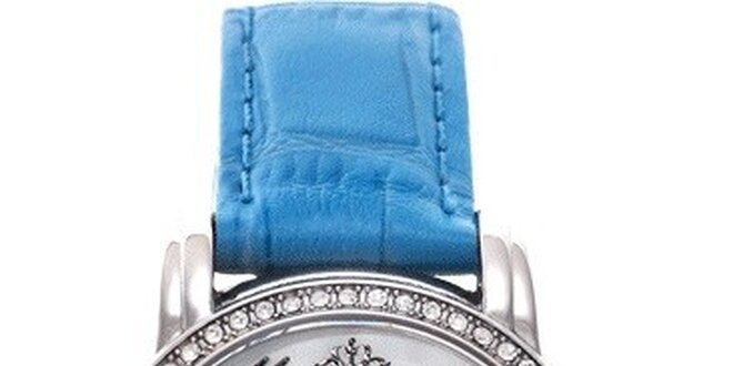 RFS dámske hodinky Russian Winter modré so zlatým ornamentom