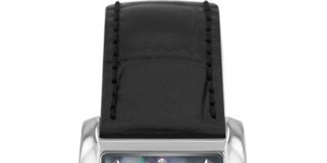 RFS dámske hodinky Prima s čiernym remienkom a ciferníkom striebornej farby