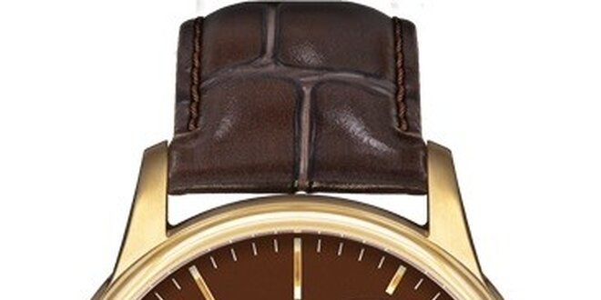 Pánske hodinky Premier hnedé, s dátumom