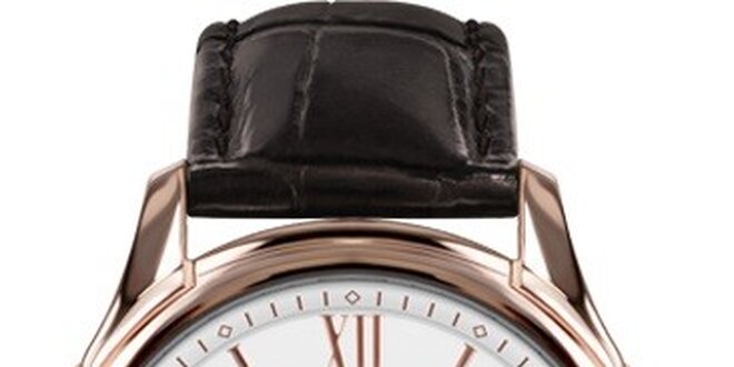Pánske hodinky Casino čierne s ružovozlatým ciferníkom