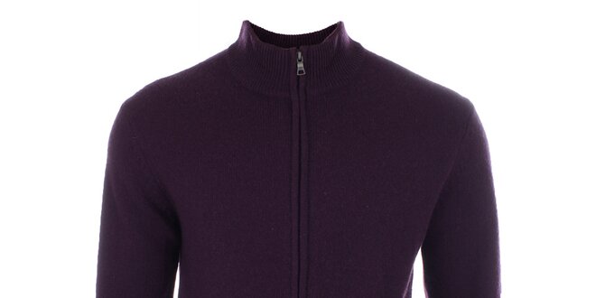 Pánsky fialový sveter z vlny Pietro Filipi
