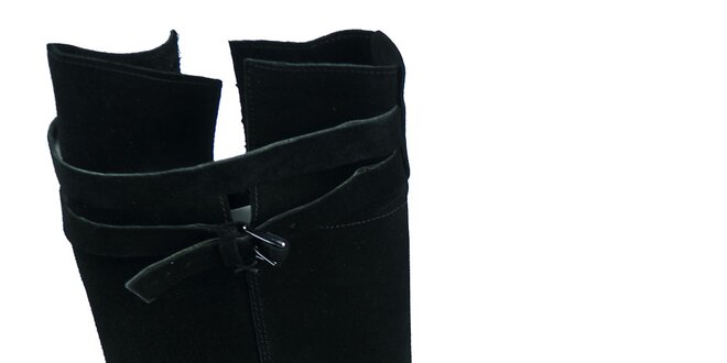 Dámske čierne semišové topánky Moda Italiana