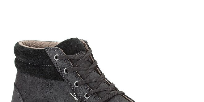 Pánske čierno-šedé členkové topánky Clarks