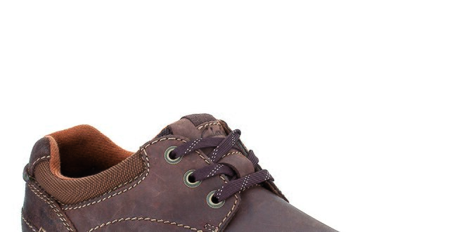 Pánske tmavo hnedé kožené topánky Clarks