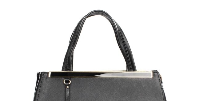 Dámska čierna kabelka s vonkajším vreckom London fashion