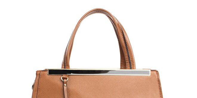 Dámska hnedá kabelka s vonkajším vreckom London fashion