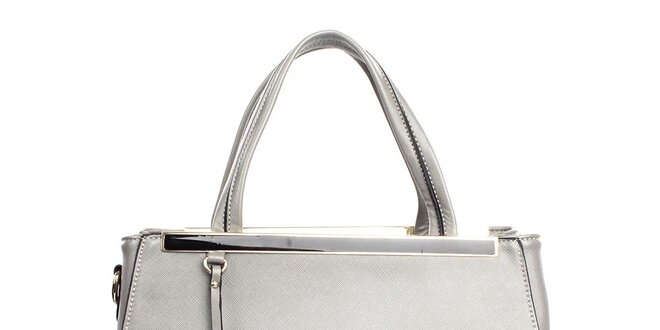 Dámska šedá kabelka s vonkajším vreckom London fashion