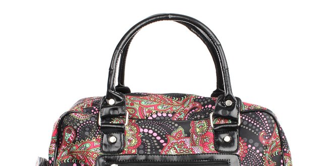 Dámska čierna kabelka s farebnou potlačou London Fashion