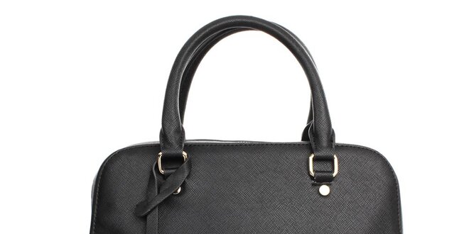 Dámska čierna kabelka s príveskom London fashion
