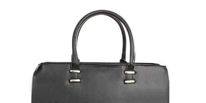 Dámska čierna kabelka so zipsovým zapínaním London fashion