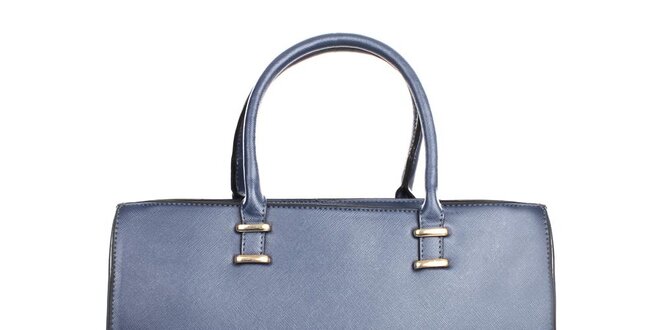 Dámska modrá kabelka so zipsovým zapínaním London fashion