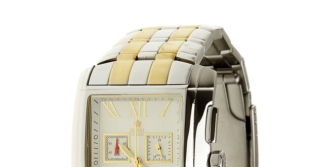 Pánske oceľové hodinky Royal London so zlatými detailami
