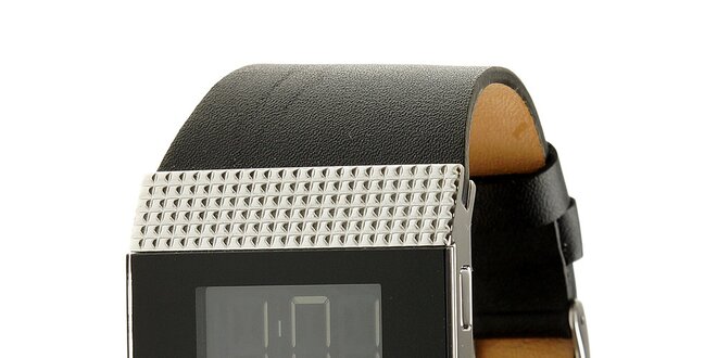 Dámske čierne oceľové digitálne hodinky Royal London