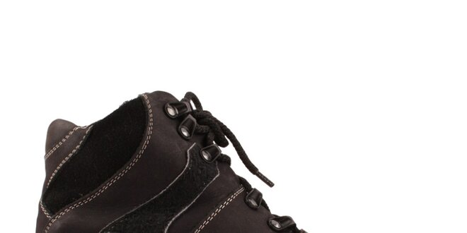 Dámske čierne členkové topánky so zateplením Maxim
