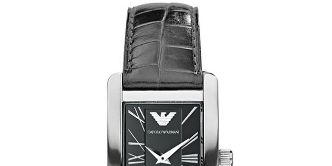 Dámske čierne hodinky s chronografom Emporio Armani