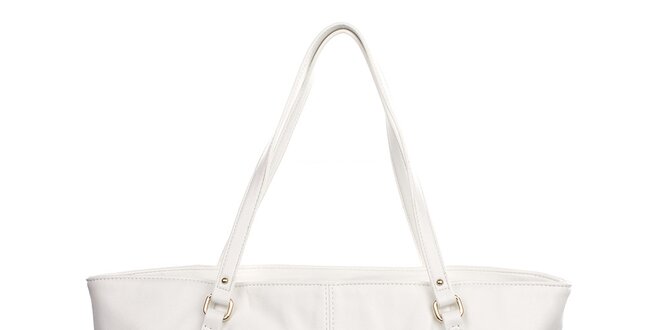 Dámska biela kabelka s kontrastnou podšívkou United Colors of Benetton