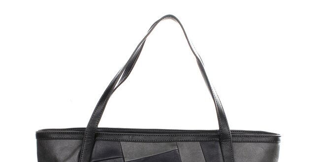 Dámska šedo-čierna kabelka so vzorom United Colors of Benetton