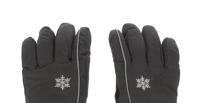 Dámske čierne lyžiarske rukavice E2ko