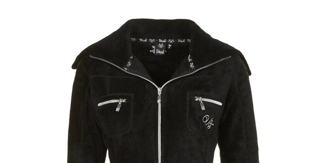 Dámsky čierny fleecový kabátik E2ko