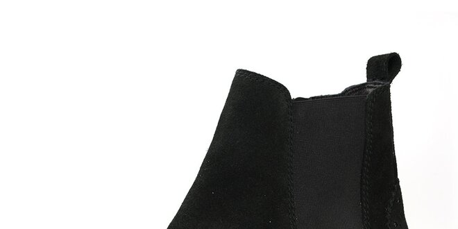 Dámske čierne semišové topánky s elastickou vsadkou Bullboxer